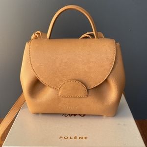 POLENE Numero Uno  NANO EDITION - TAN TEXTURED LEATHER